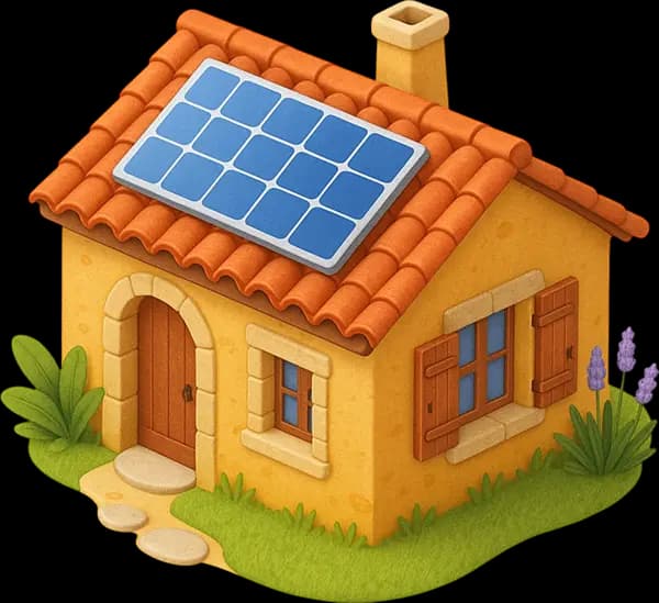 Maison avec panneaux solaires
