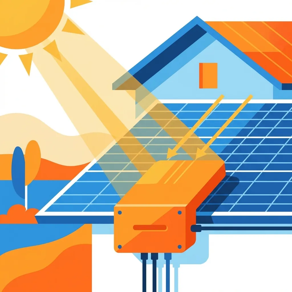 Micro-onduleur Enphase IQ8 installé sous un panneau solaire