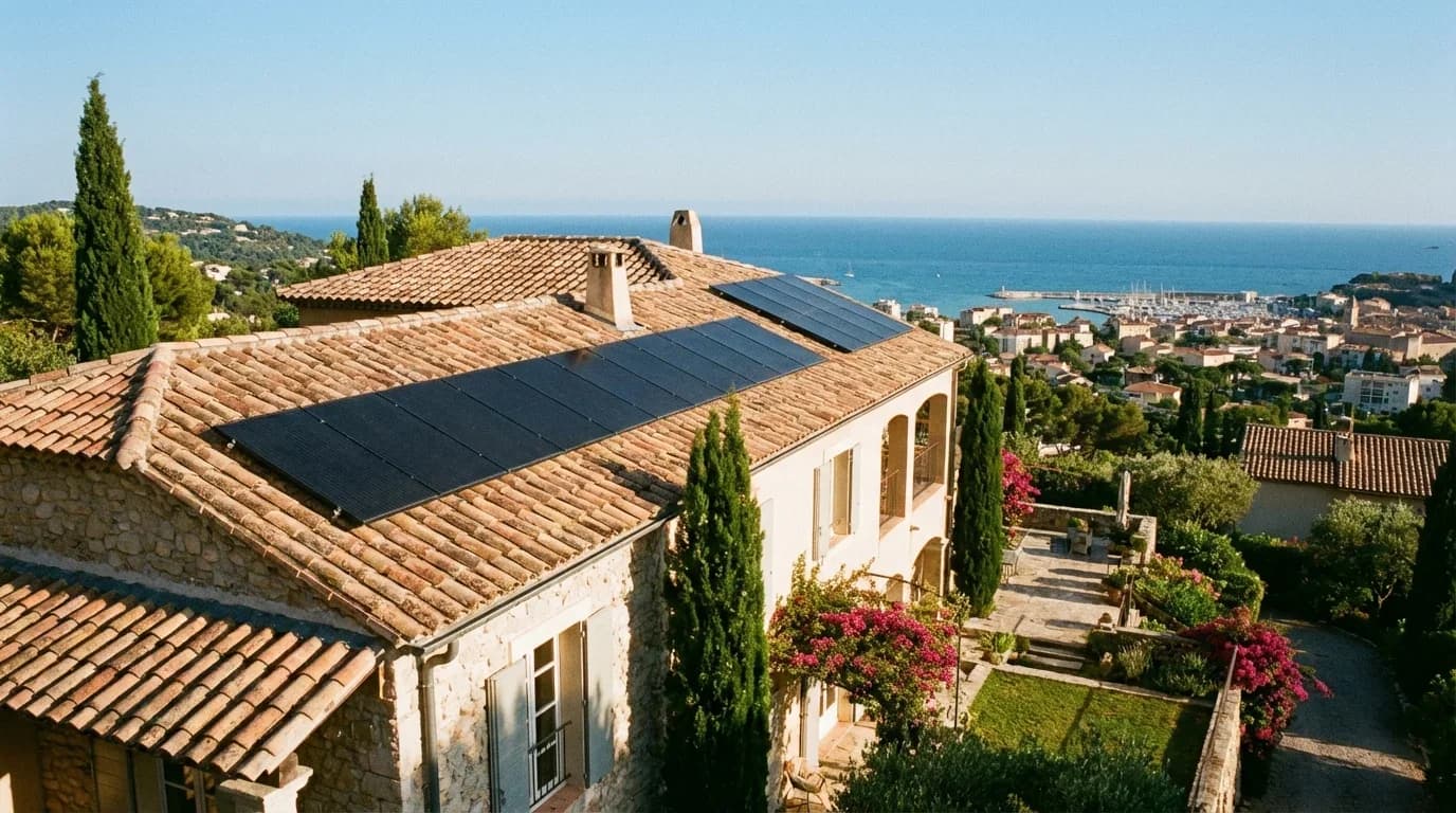 Maison provençale avec panneaux solaires à La Ciotat