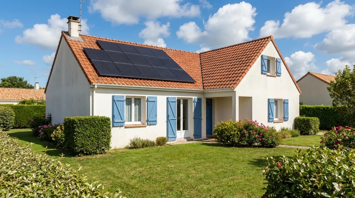 Maison avec panneaux solaires à La Rochelle