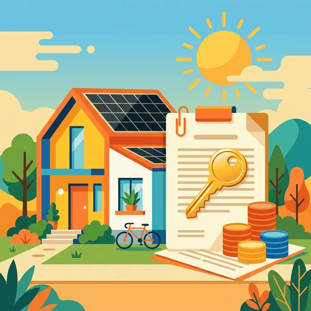 Maison avec panneaux solaires loués et contrat de location solaire