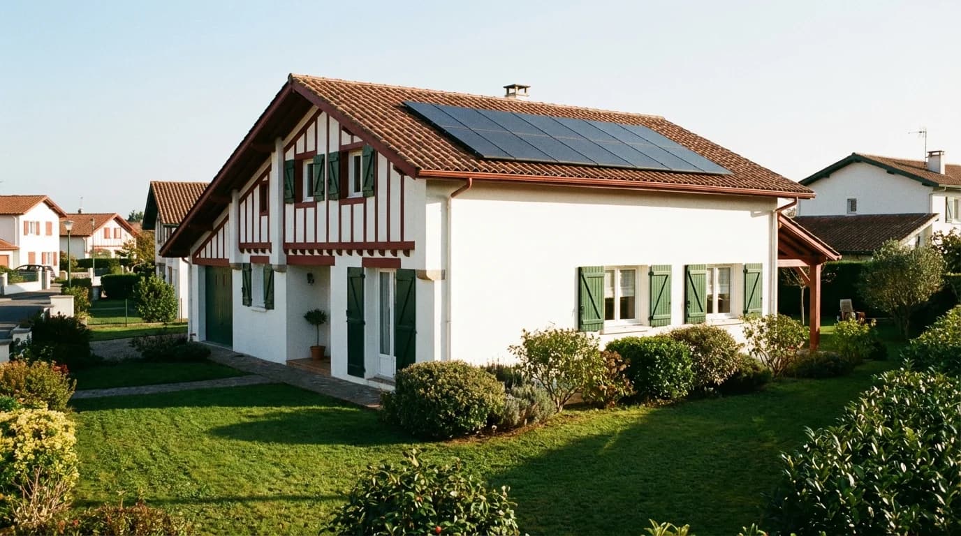 Maison basque équipée de panneaux solaires à Anglet