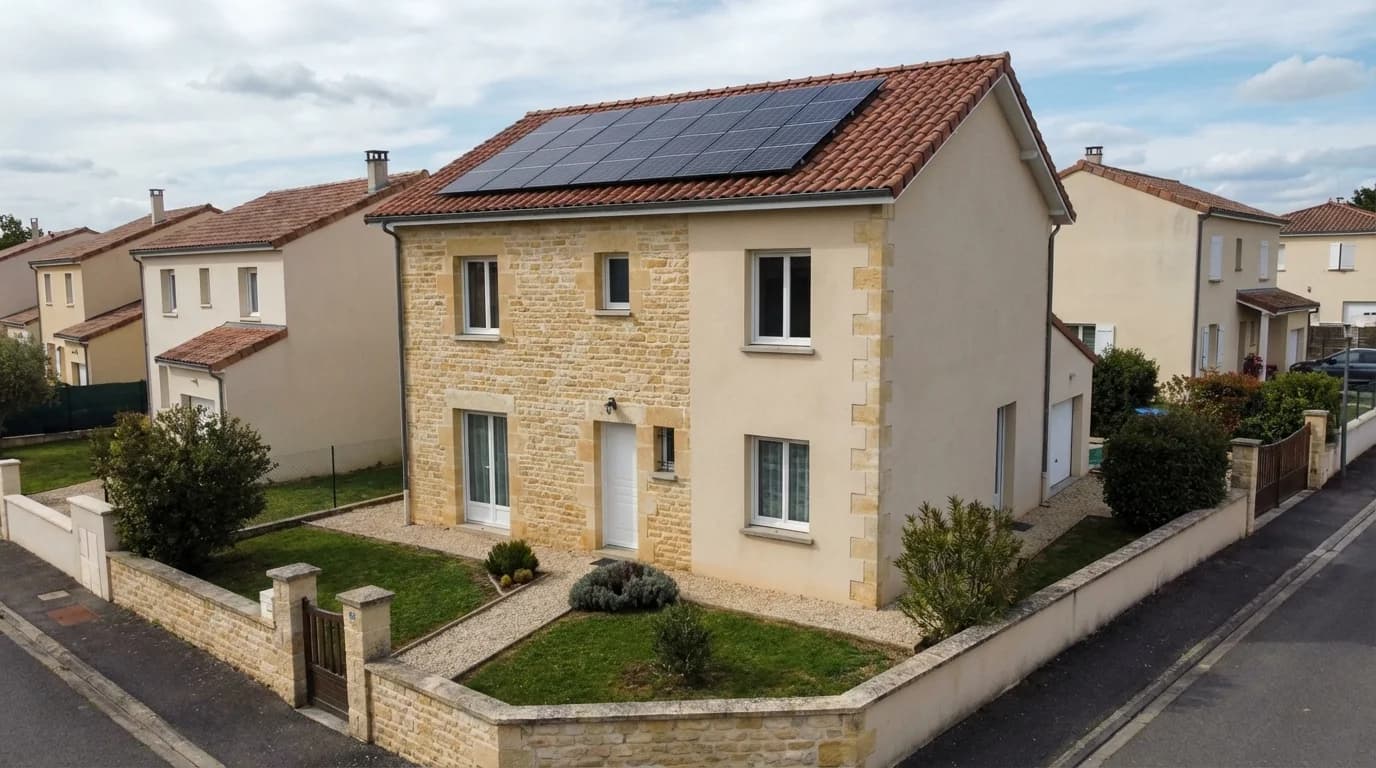 Maison charentaise équipée de panneaux solaires à Angoulême