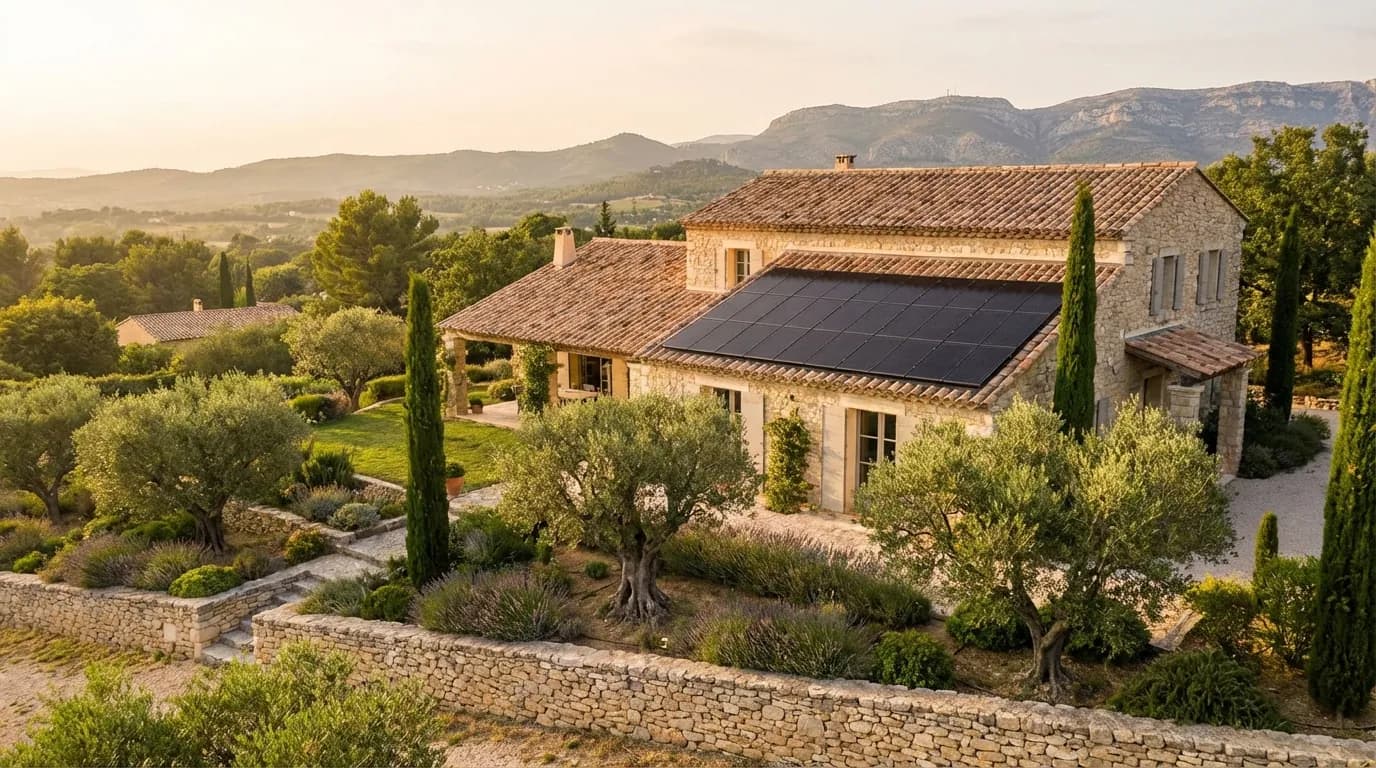 Maison provençale équipée de panneaux solaires à Aubagne