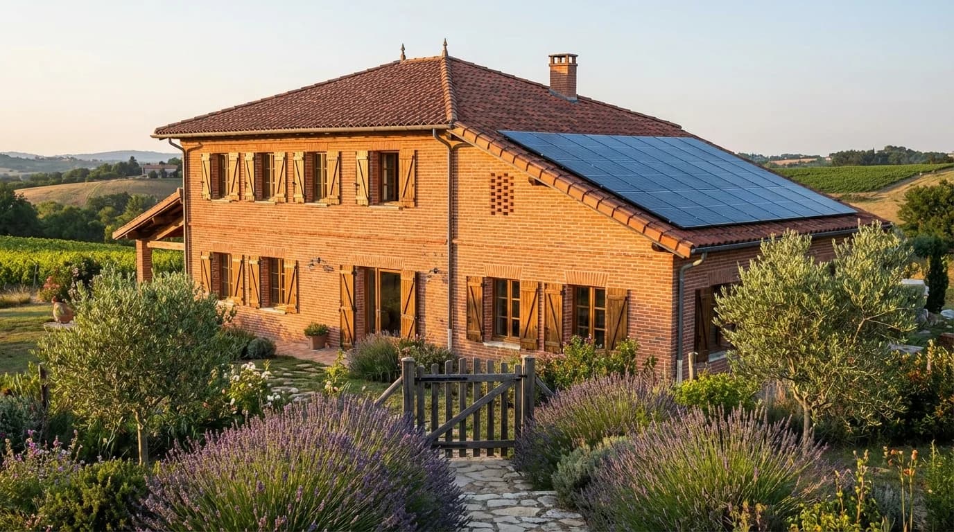 Maison toulousaine équipée de panneaux solaires à Blagnac