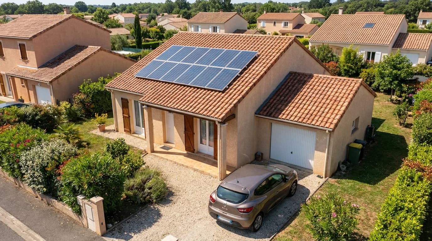 Maison équipée de panneaux solaires à Brive-la-Gaillarde