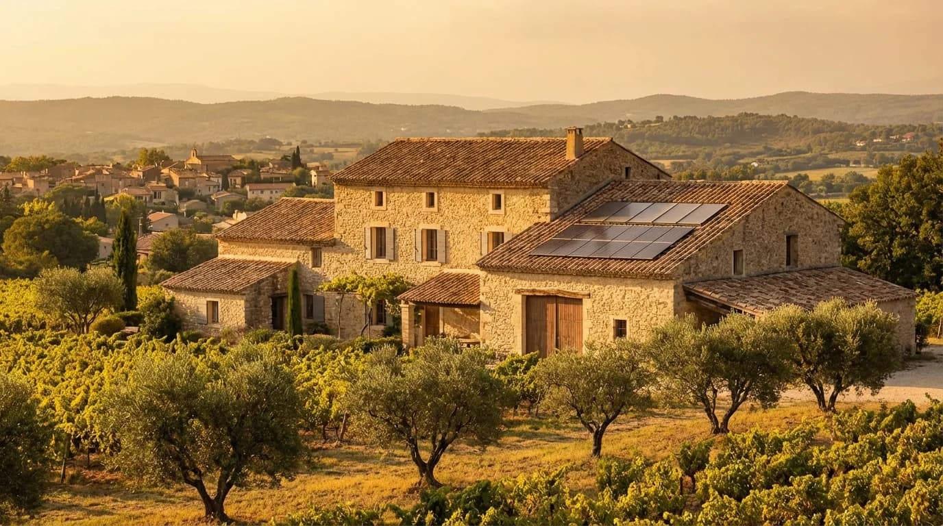 Mas provençal équipé de panneaux solaires à Carpentras