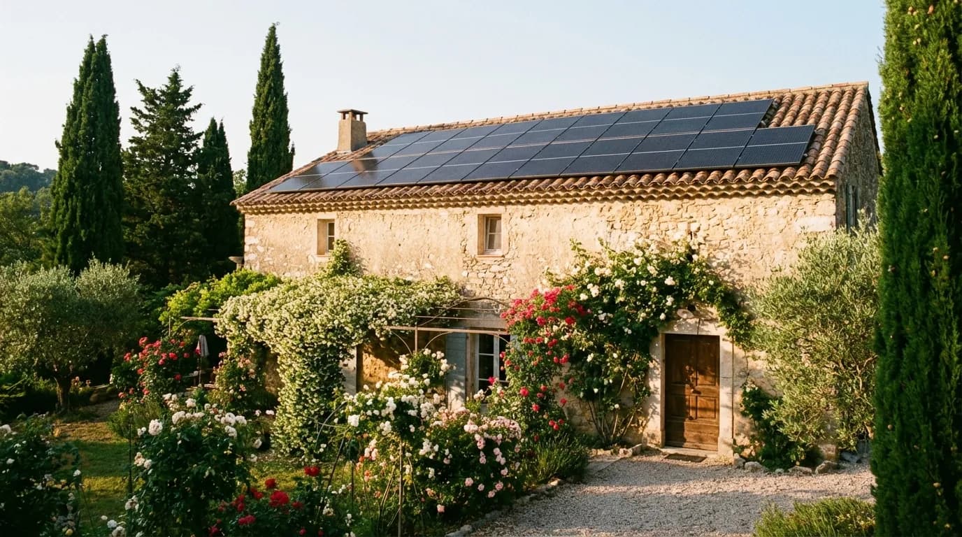 Maison provençale équipée de panneaux solaires à Grasse