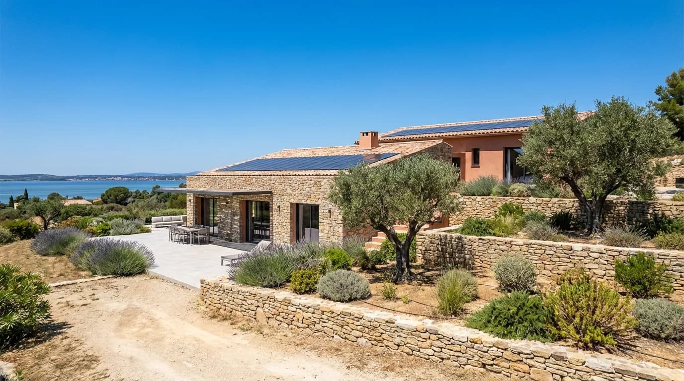 Maison provençale équipée de panneaux solaires à Istres