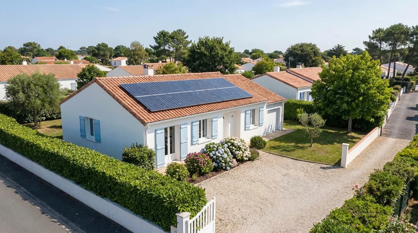 Maison avec panneaux solaires à La Rochelle