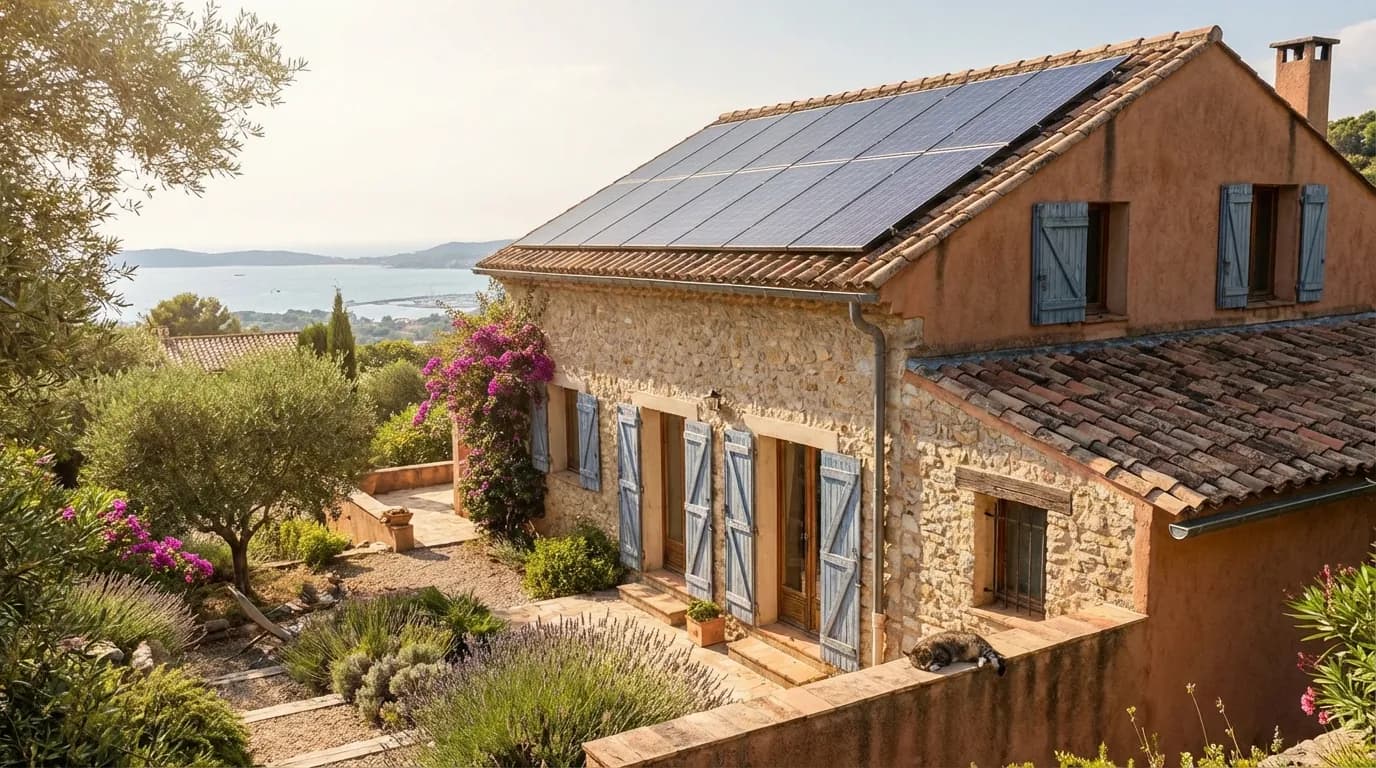 Maison provençale équipée de panneaux solaires à La Seyne-sur-Mer