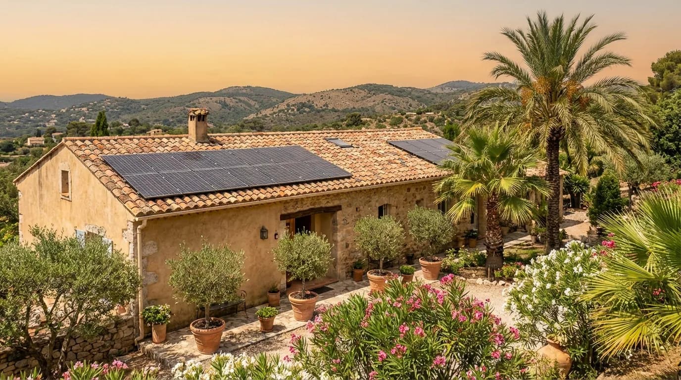 Maison provençale équipée de panneaux solaires au Cannet
