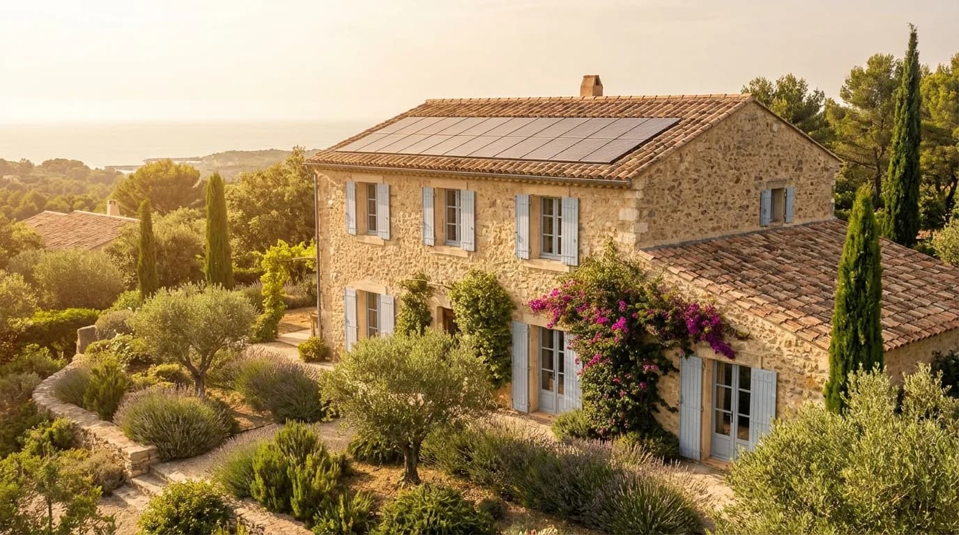 Maison languedocienne équipée de panneaux solaires à Lunel