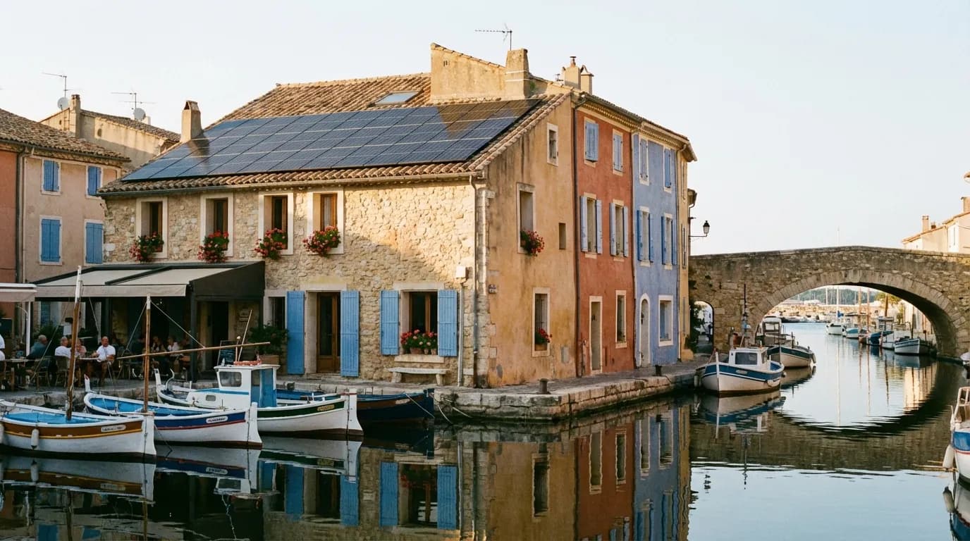Maison provençale équipée de panneaux solaires à Martigues