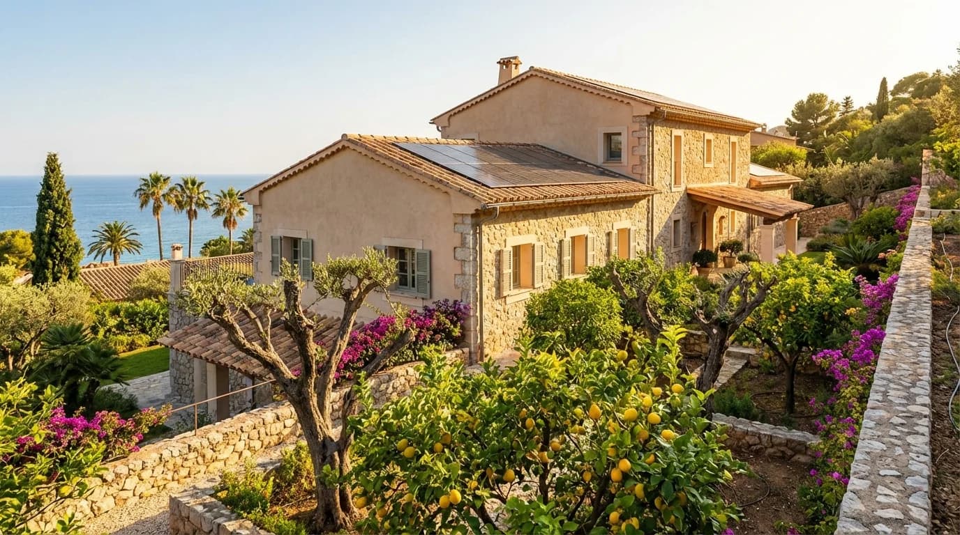 Villa mentonnaise équipée de panneaux solaires
