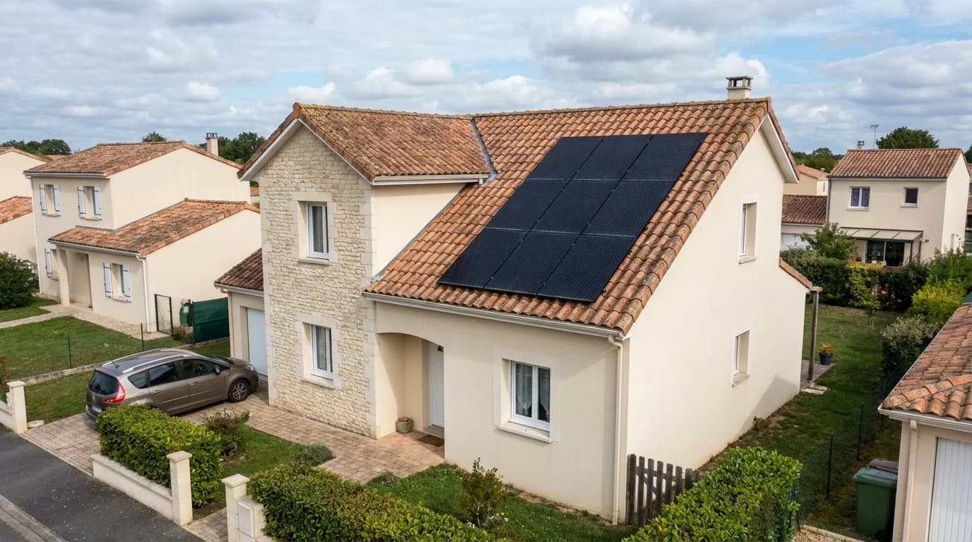Maison girondine équipée de panneaux solaires à Mérignac