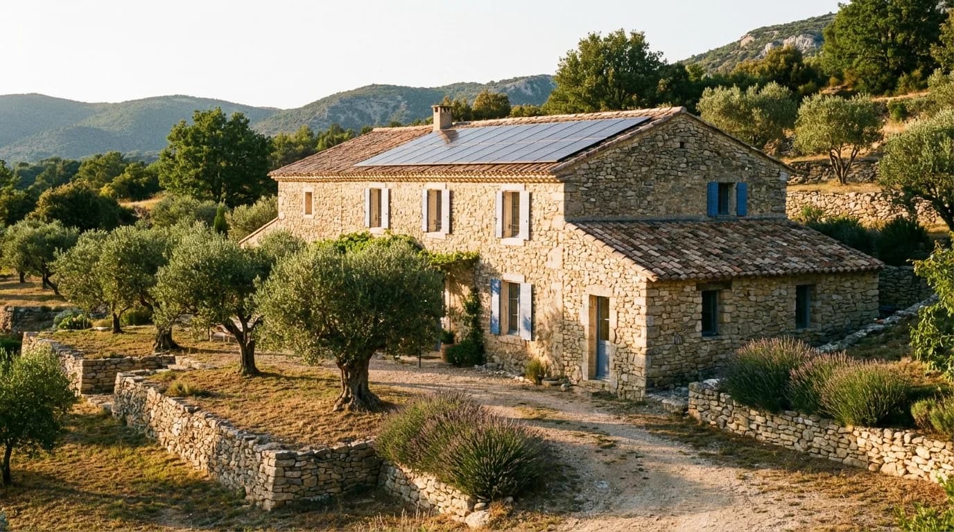 Maison provençale équipée de panneaux solaires à Miramas