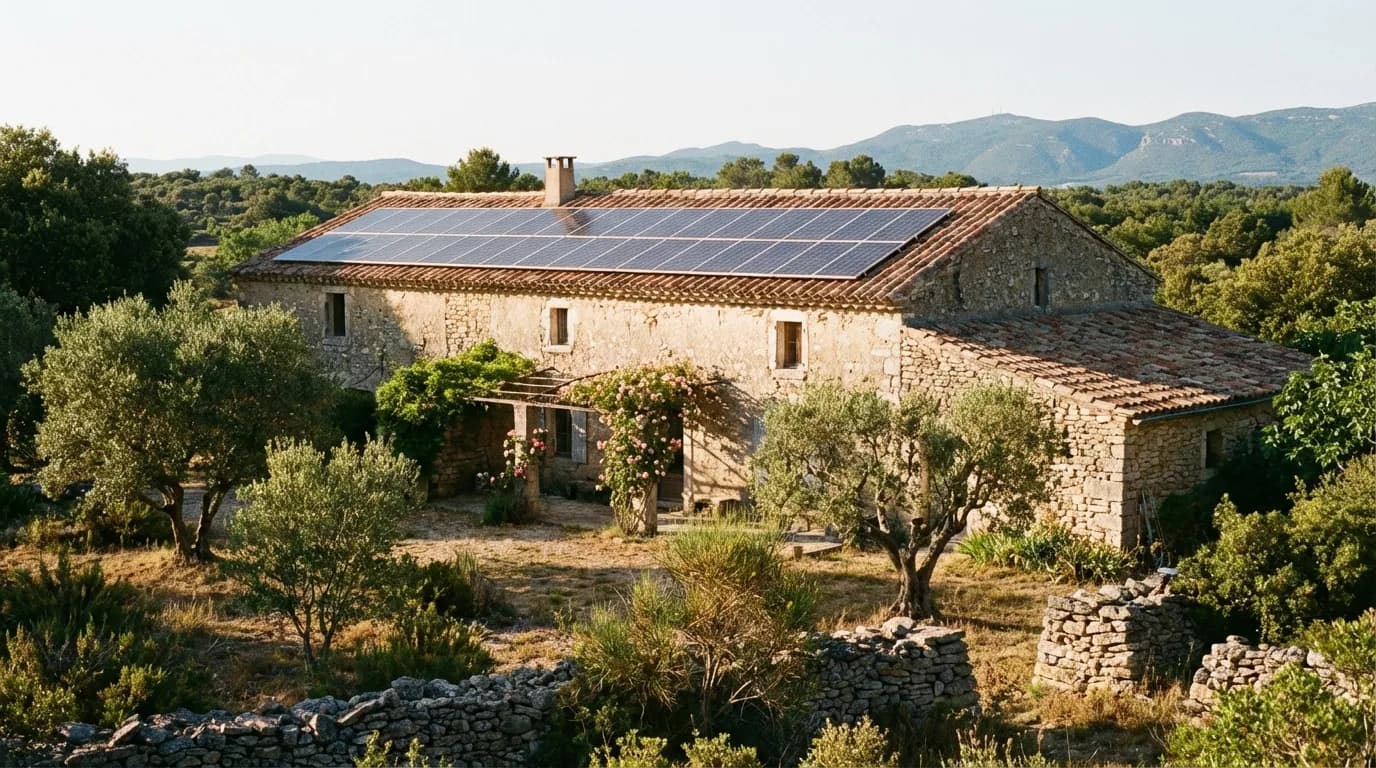 Maison provençale équipée de panneaux solaires à Nîmes