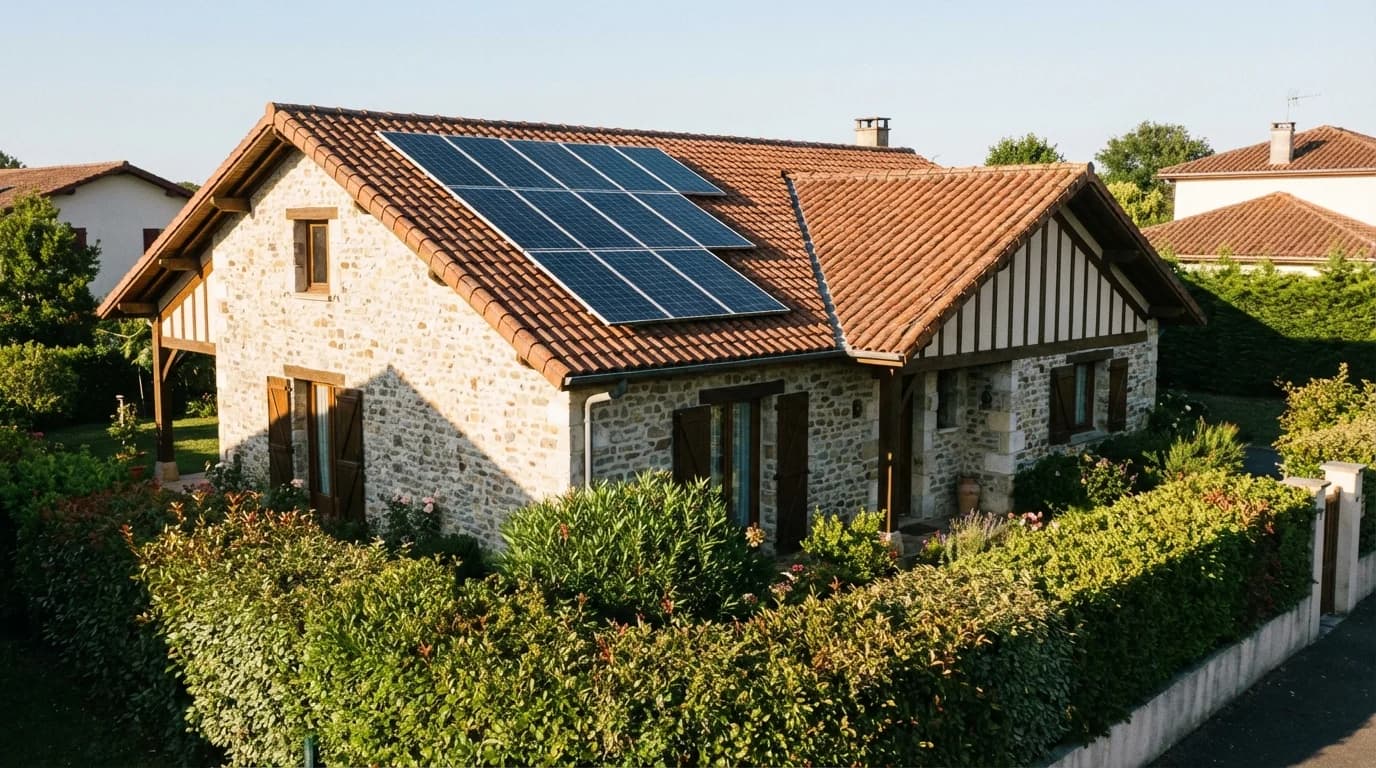 Maison béarnaise équipée de panneaux solaires à Pau