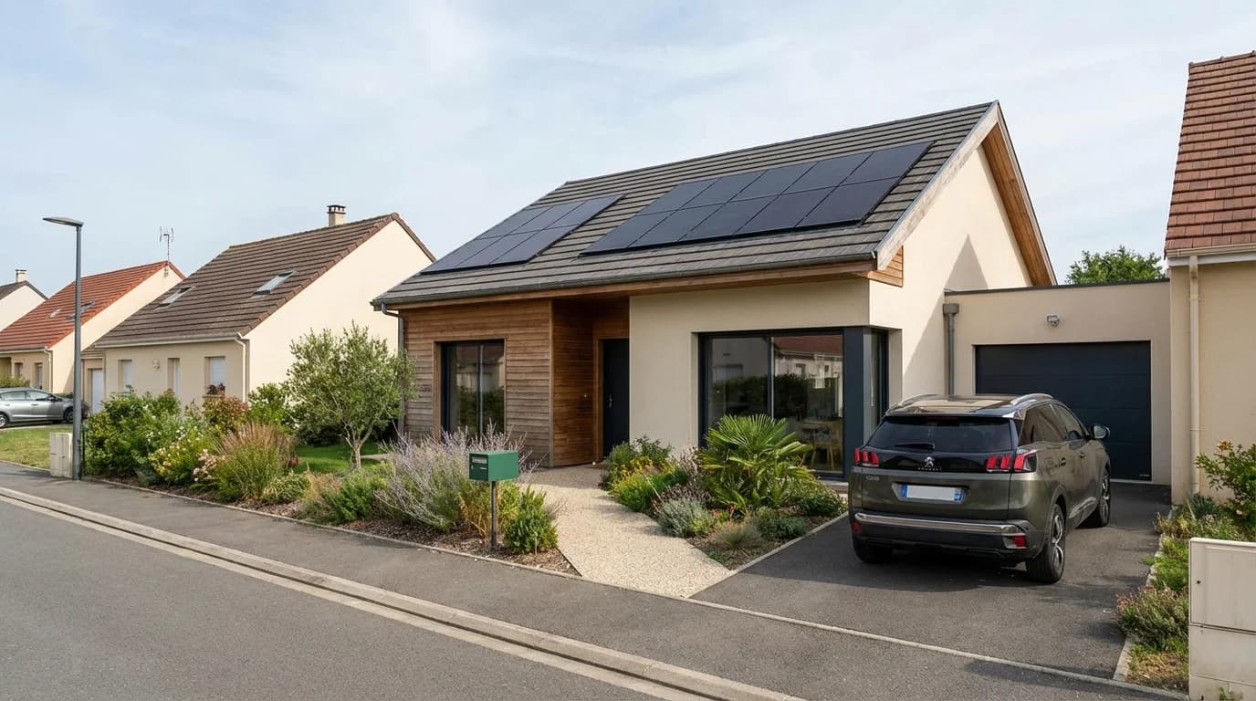 Maison équipée de panneaux solaires à Pessac