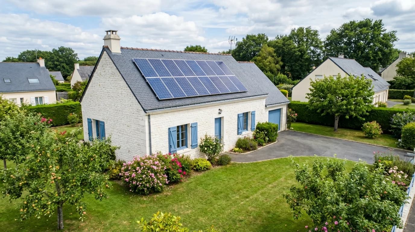 Maison poitevine équipée de panneaux solaires à Poitiers