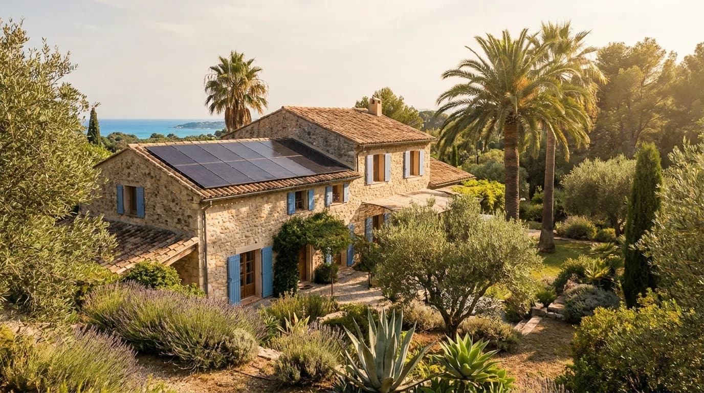 Maison varoise équipée de panneaux solaires à Saint-Raphaël
