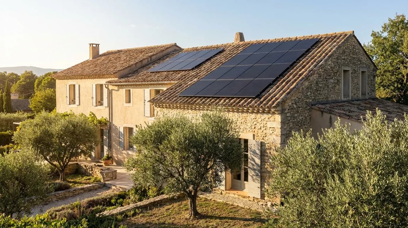 Maison provençale équipée de panneaux solaires à Salon-de-Provence
