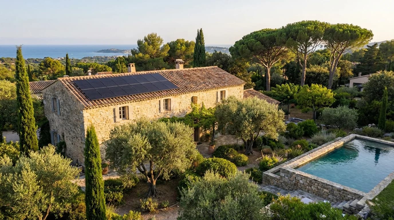 Maison varoise équipée de panneaux solaires à Six-Fours-les-Plages