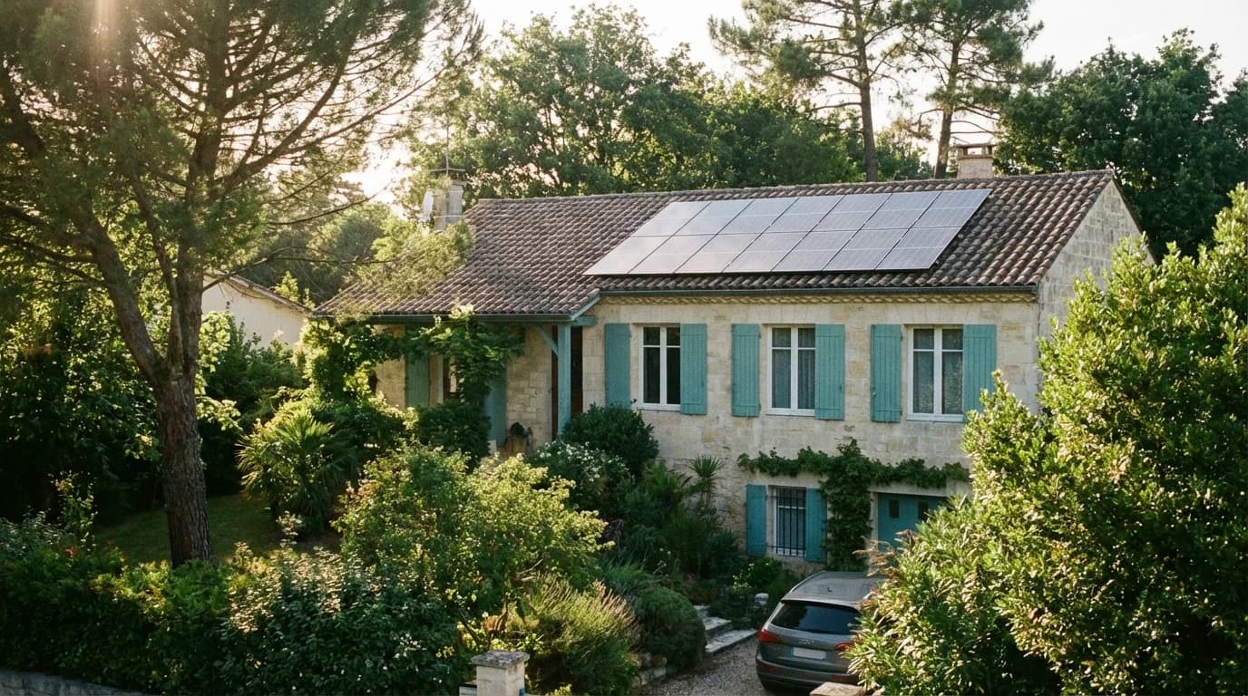Maison bordelaise équipée de panneaux solaires à Talence