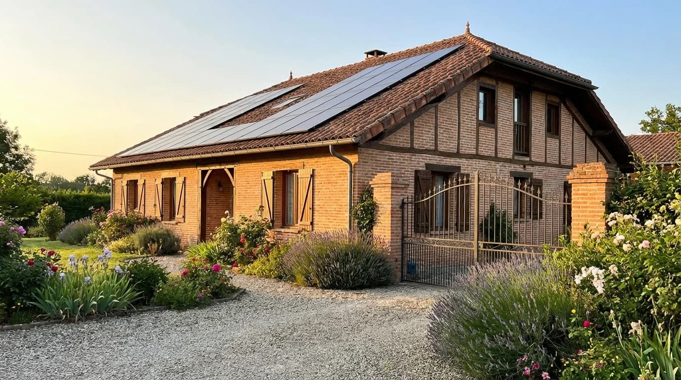 Maison toulousaine équipée de panneaux solaires à Tournefeuille