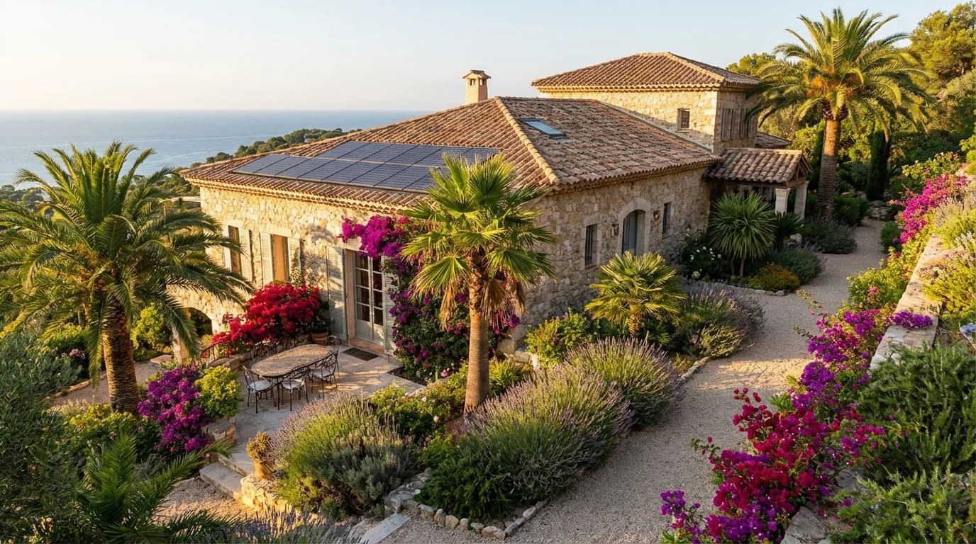 Villa azuréenne équipée de panneaux solaires à Vallauris