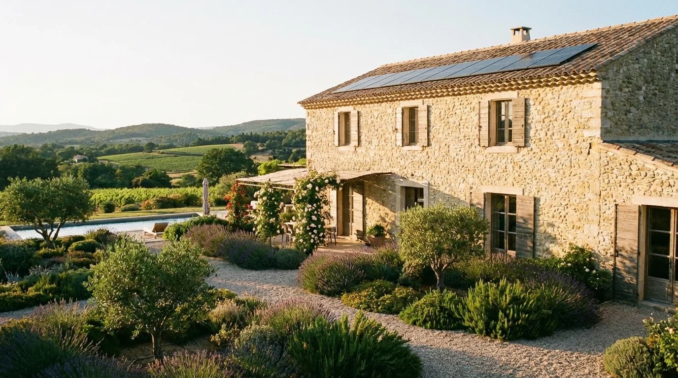 Maison provençale équipée de panneaux solaires à Vitrolles
