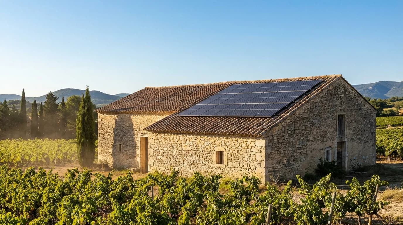 Maison provençale avec panneaux solaires à Orange