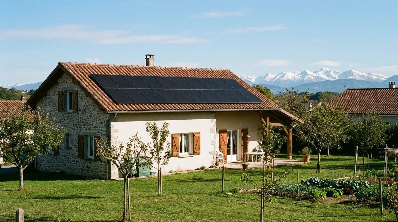 Maison avec panneaux solaires à Pau