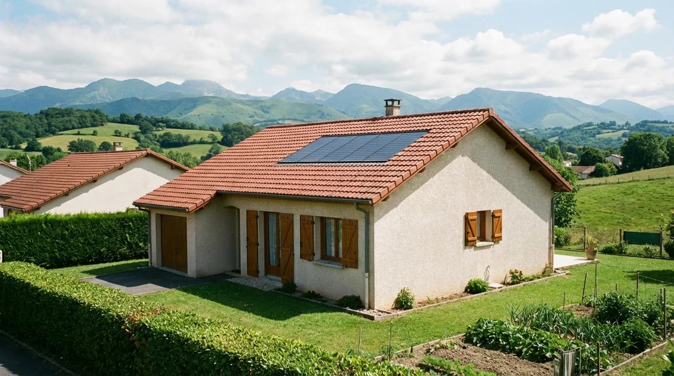 Installation photovoltaïque sur une maison des Pyrénées-Atlantiques