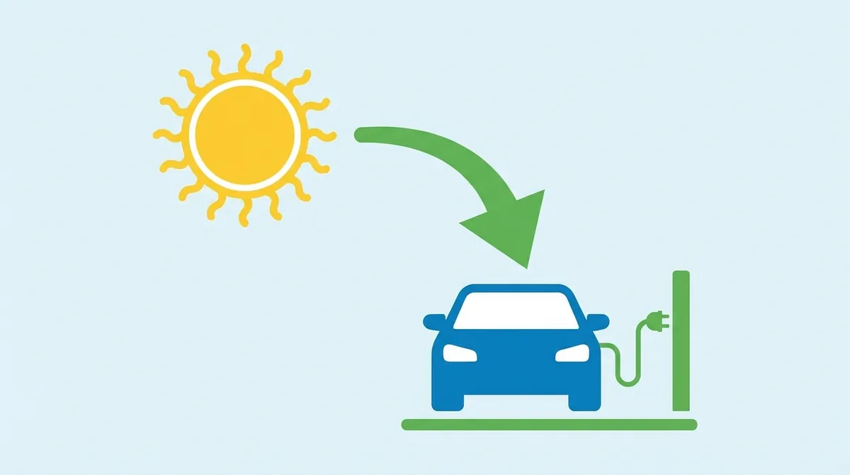 Recharge solaire d'une voiture électrique en journée