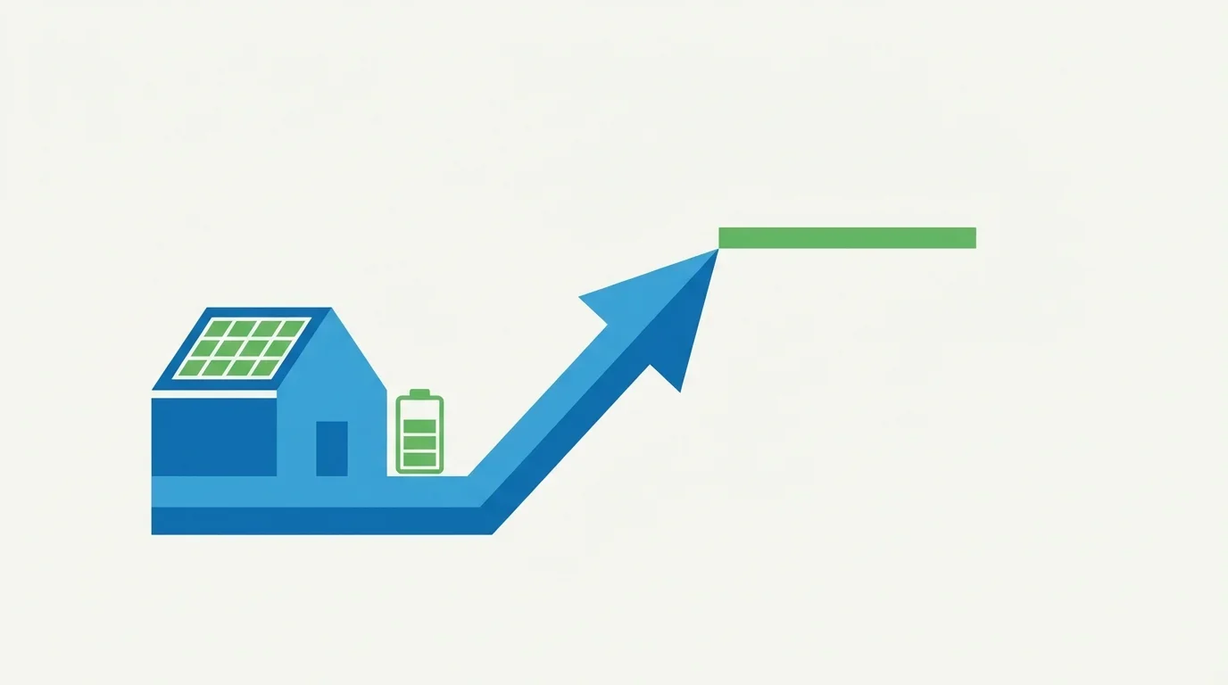 Graphique illustrant le calcul de rentabilité d'une batterie de stockage solaire