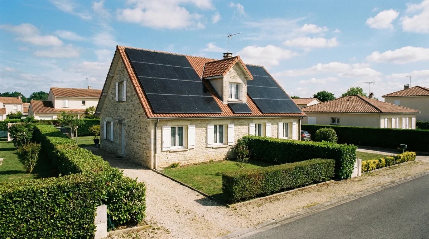 Maison avec panneaux solaires à Saint-Médard-en-Jalles