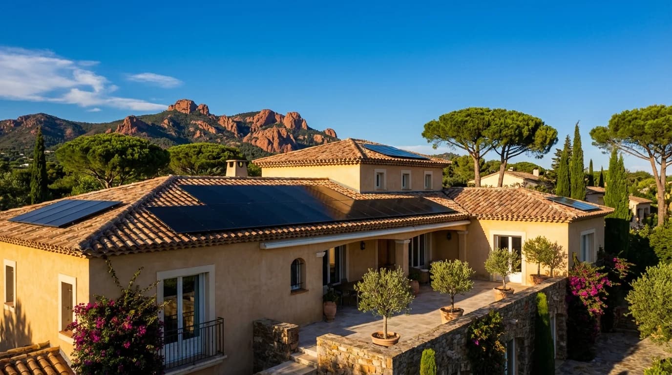 Villa méditerranéenne avec panneaux solaires à Saint-Raphaël