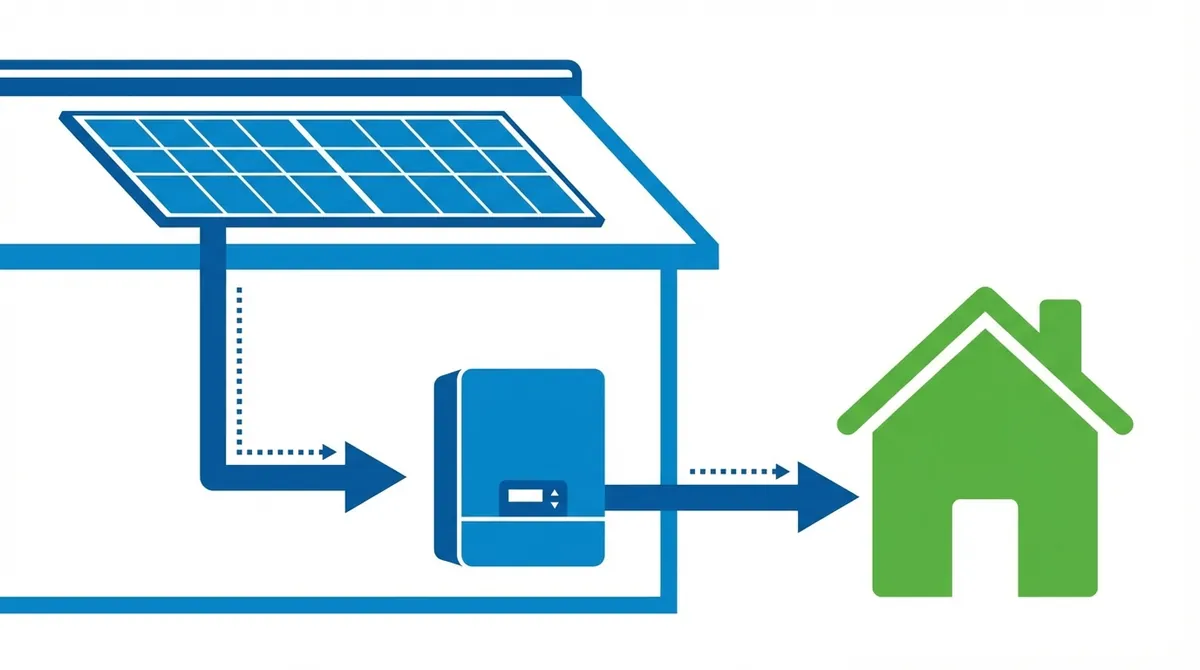 Schéma de fonctionnement d'un onduleur central