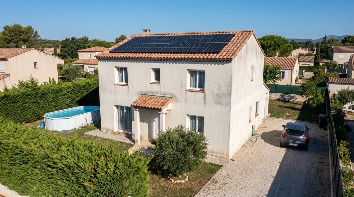 Maison varoise avec installation photovoltaïque