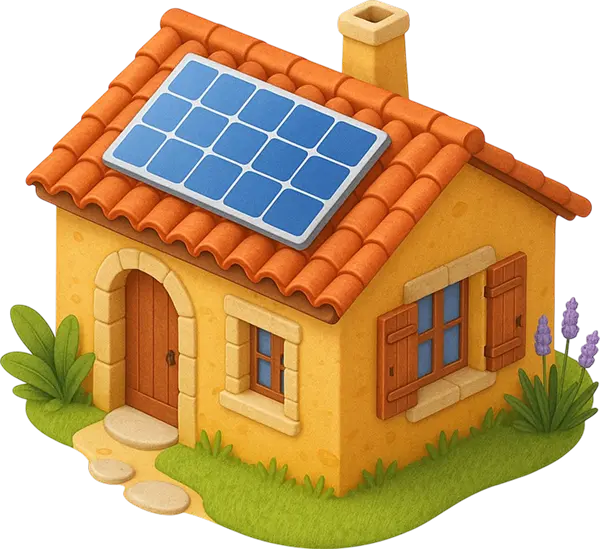 Maison avec panneaux solaires